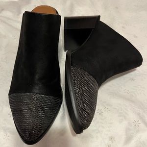Report Black Suede Slip On Mule Booties Size: 8.5